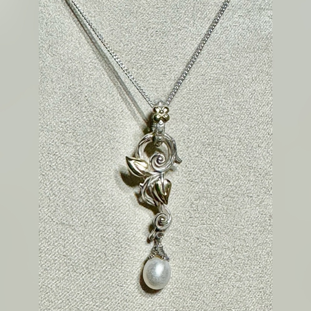 UNIQUE Barbara Bixby Pendant/Necklace 18” (Read) 18k & 925 LOT#92